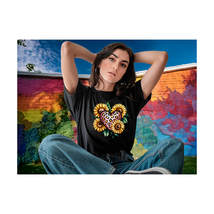 Corazón de girasoles